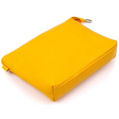 Women's Crossbody Bag SHVIGEL 16344 in Yellow Natural Leather - Made in Ukraine