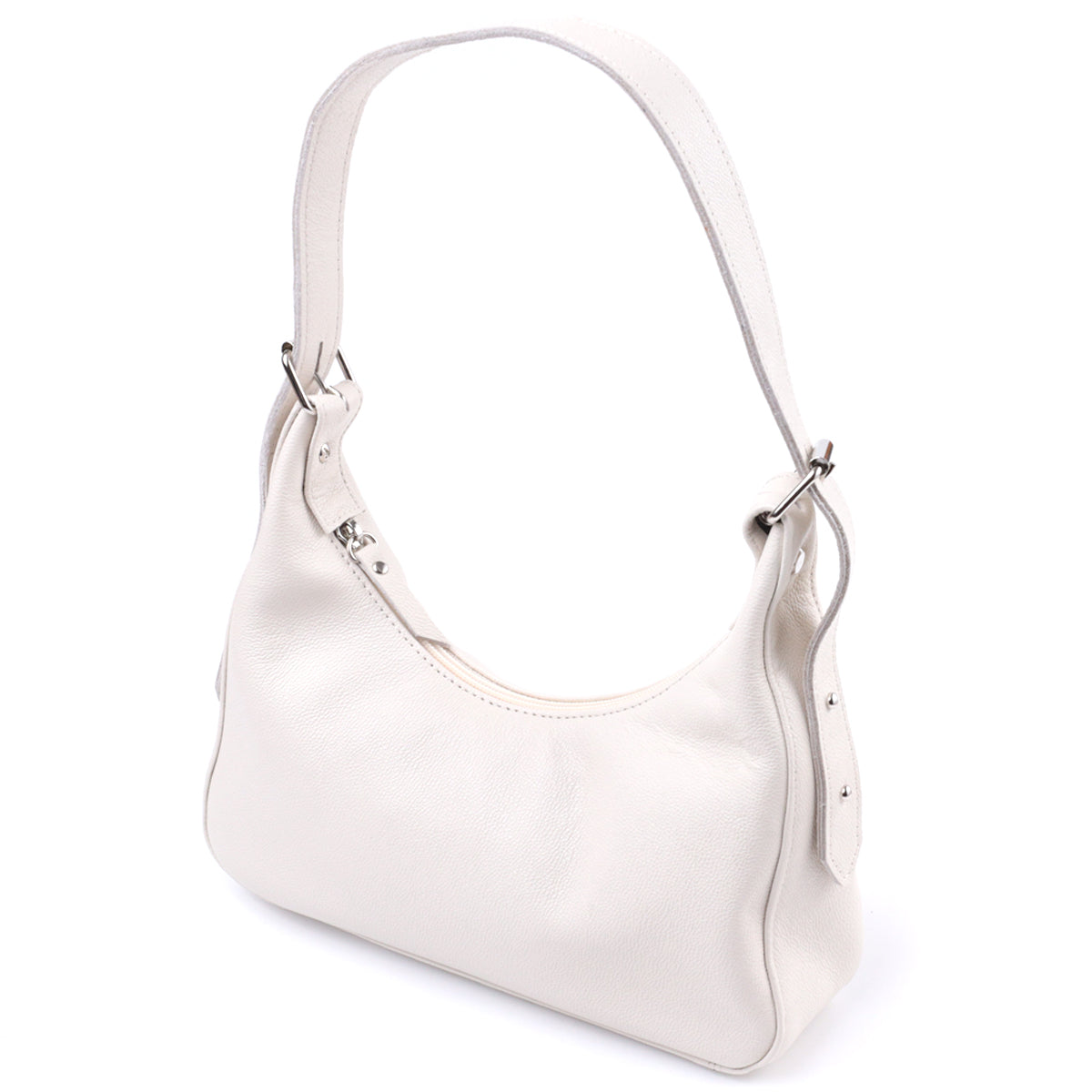 Baguette Bag SHVIGEL 22831 Beige Adjustable Leather Strap Made in Ukraine