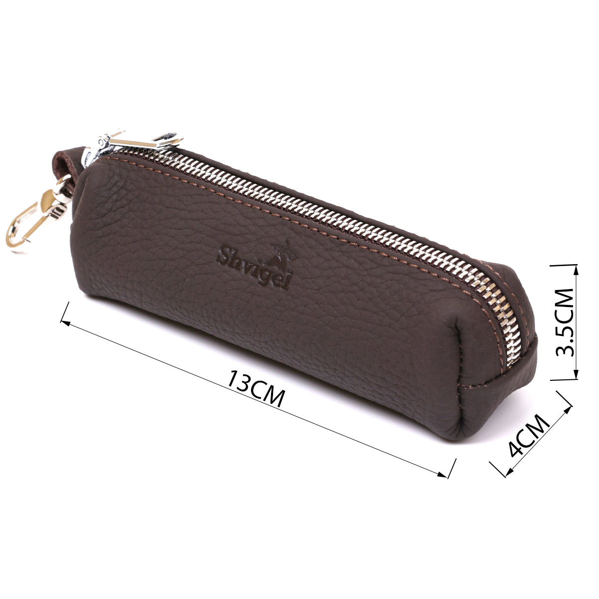 Matte Leather Key Holder SHVIGEL 16545 Brown - Natural Leather, Ideal for Keys