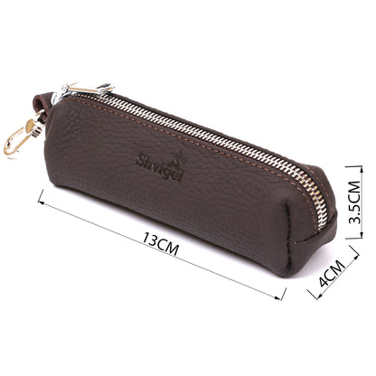 Matte Leather Key Holder SHVIGEL 16545 Brown - Natural Leather, Ideal for Keys