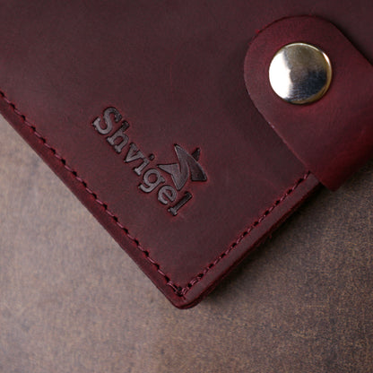 Fashionable Vintage Women's Wallet SHVIGEL 16499 Burgundy Natural Leather
