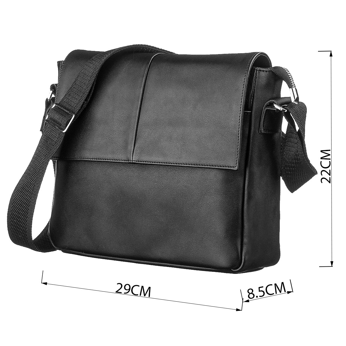 Leather Bag SHVIGEL 00858 Black Natural Leather Handmade in Ukraine