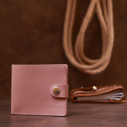 Horizontal Leather Wallet SHVIGEL 16467 Pink Genuine Leather Stylish Design