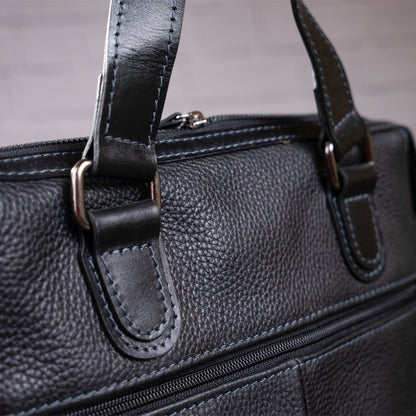 Leather Men's Bag SHVIGEL 11114 Black Natural Leather Stylish Design