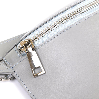 Women's Banana Bag SHVIGEL 16389 Grey Genuine Leather Crafted in Ukraine