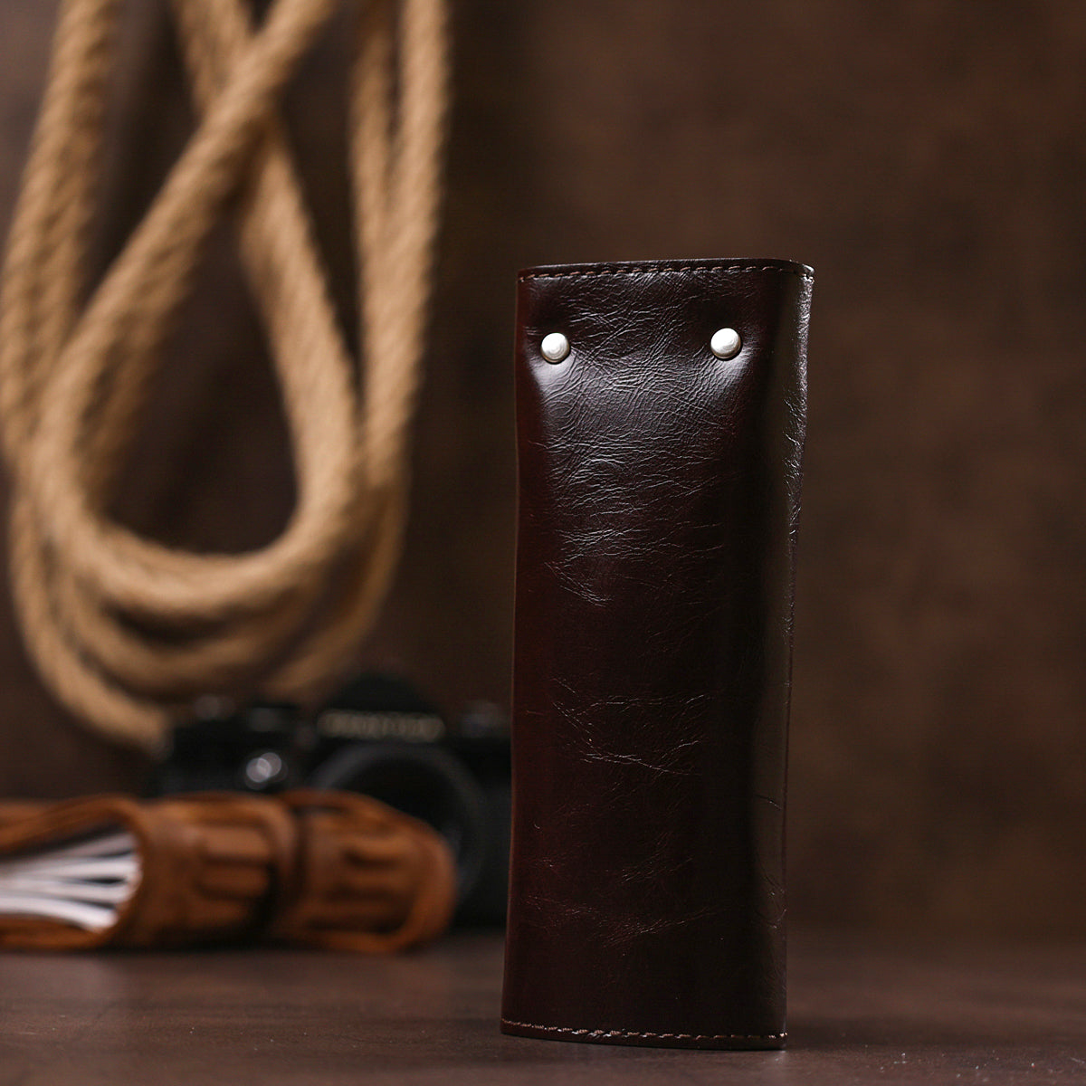 Convenient Leather Key Holder SHVIGEL 16534 Brown Natural Leather for Keys