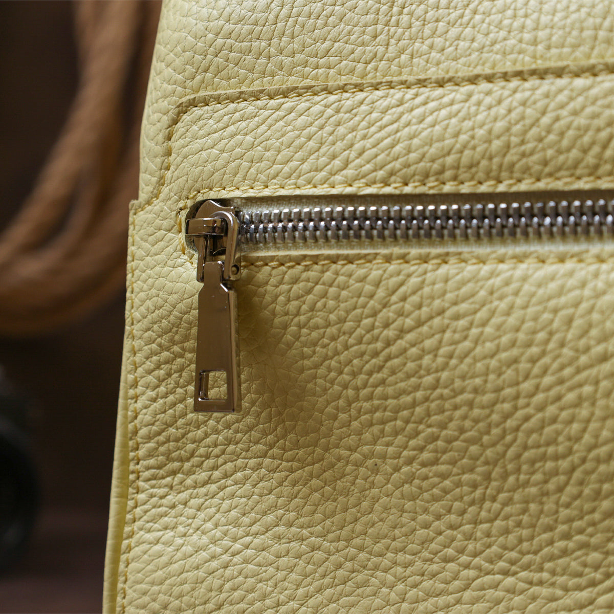 Original Women's Leather Backpack SHVIGEL 16307 Lemon Yellow - Genuine Leather, Stylish Design