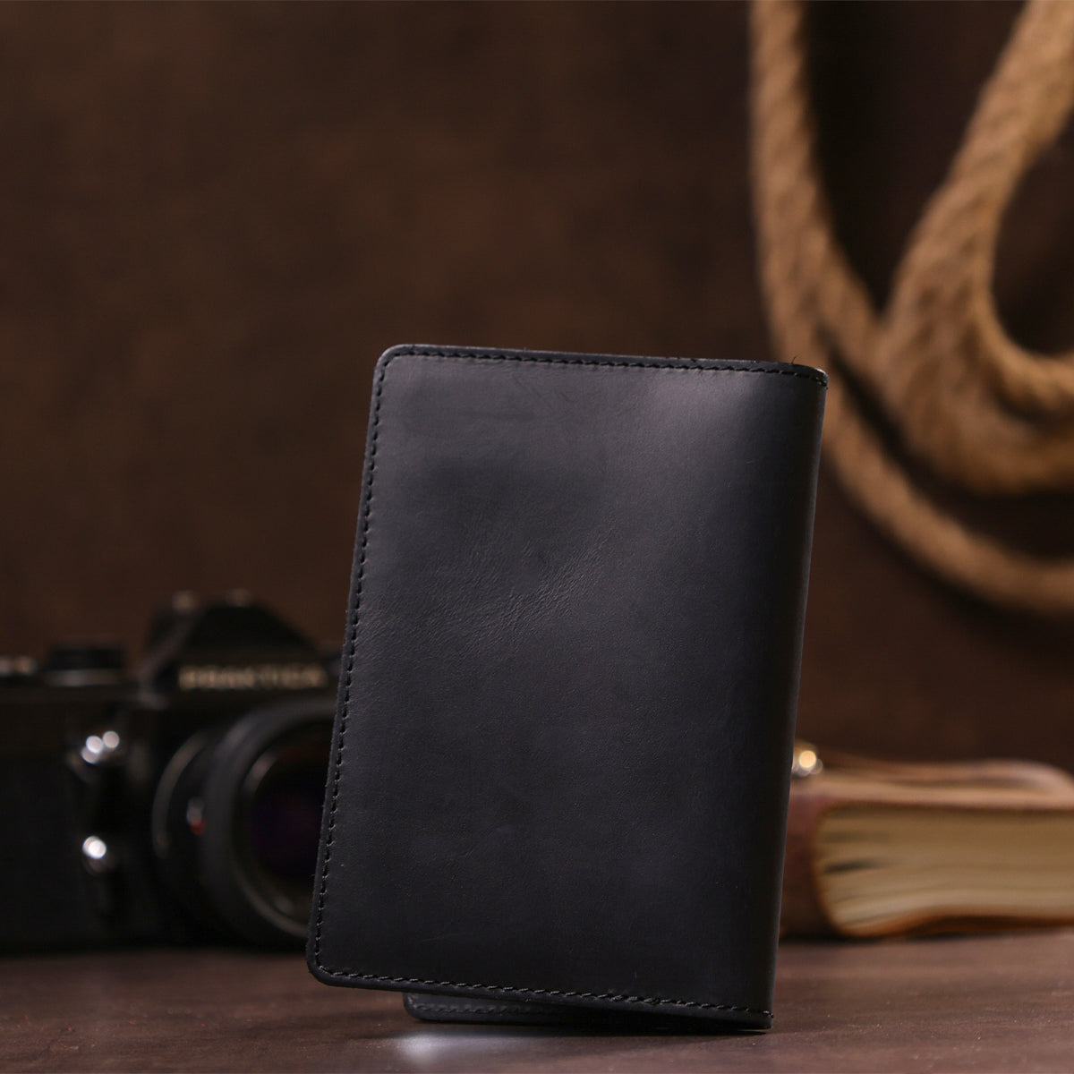 Leather Car Document Holder SHVIGEL 13923 Black Natural Leather for Drivers