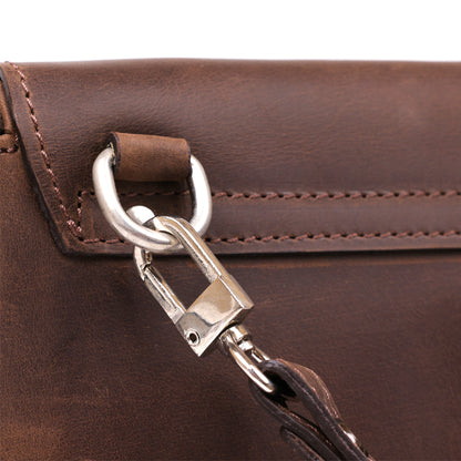 Men's Leather Clutch SHVIGEL 11085 Brown Natural Leather High-Quality Design