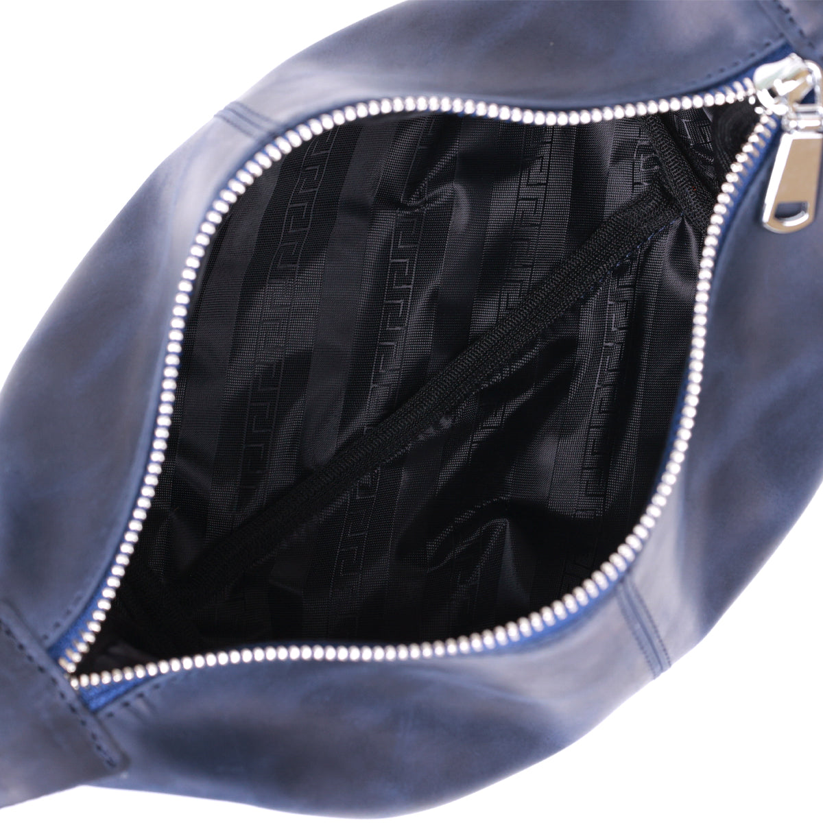 Premium Leather Cosmetic Bag SHVIGEL 16401 Blue - Made in Ukraine with Natural Leather