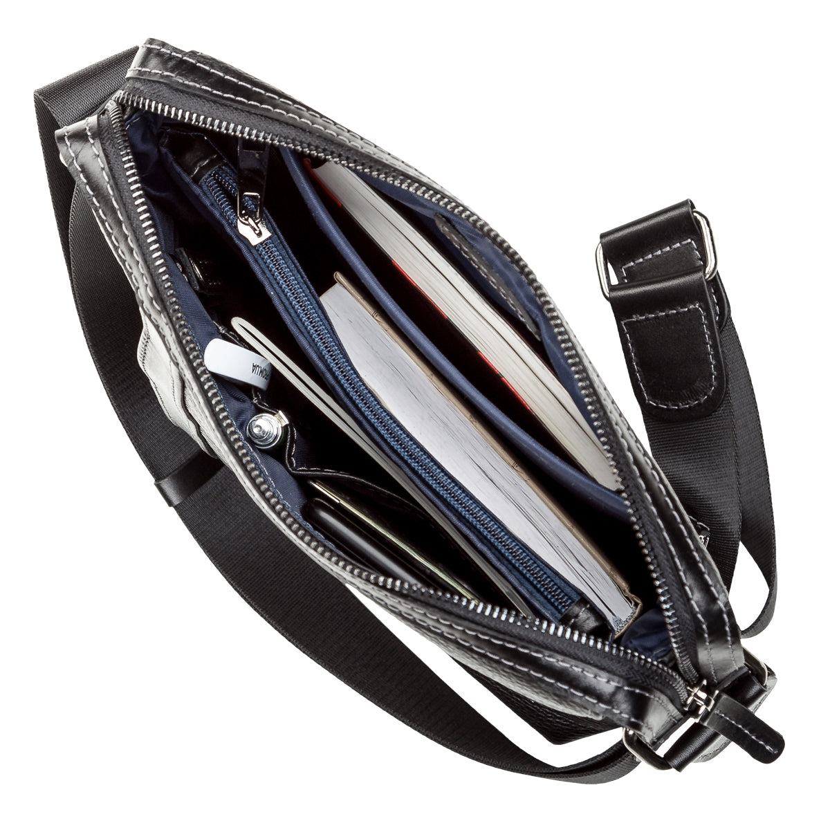 Men's Leather Bag SHVIGEL 11122 Black Genuine Leather, Premium Quality, Made in Ukraine