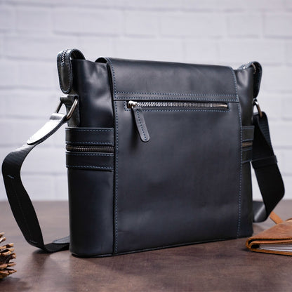 Men's Leather Bag SHVIGEL 11096 Black Genuine Leather Made in Ukraine