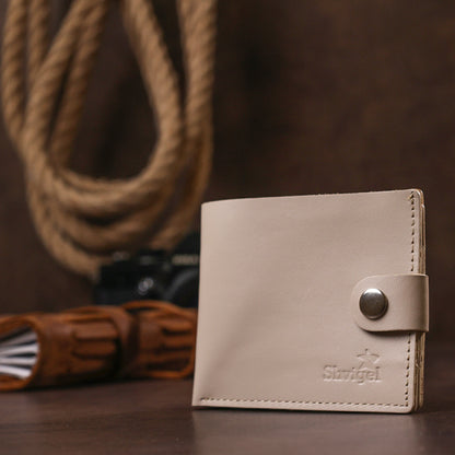 Stylish Leather Wallet SHVIGEL 16468 Beige Genuine Leather for Daily Use
