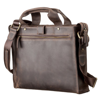 Men's Leather Bag SHVIGEL 11115 Brown Natural Leather Made in Ukraine
