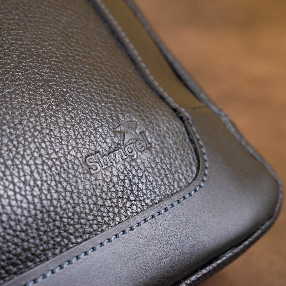 Business Shoulder Bag for Men SHVIGEL 11244 Black Genuine Floater Leather