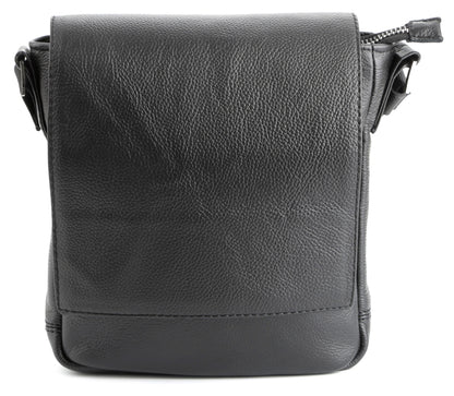 Black Messenger Bag SHVIGEL 00964 | Genuine Leather | Made in Ukraine