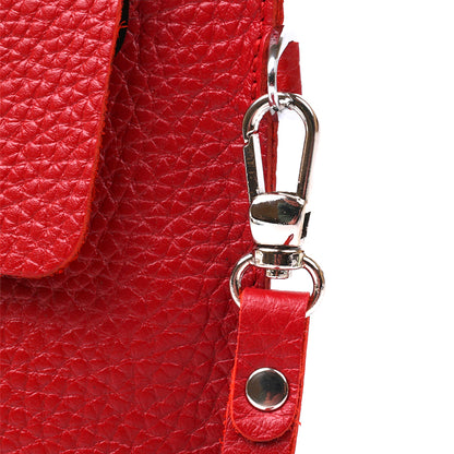 Leather Travel Cosmetic Bag SHVIGEL 16417 Red Natural Leather Made in Ukraine