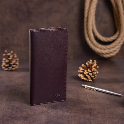 Vertical Wallet SHVIGEL 13992 Brown Genuine Leather Made in Ukraine