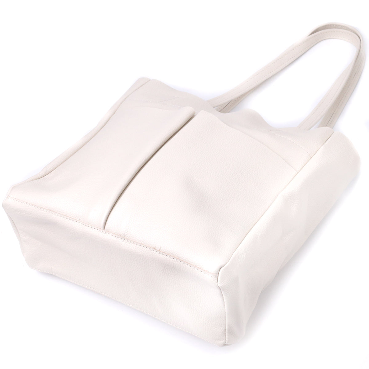 Spacious SHVIGEL Leather Shopper Bag 22843 Beige Made in Ukraine – Durable Design
