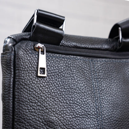 Men's Leather Bag SHVIGEL 11102 Black Genuine Leather Made in Ukraine