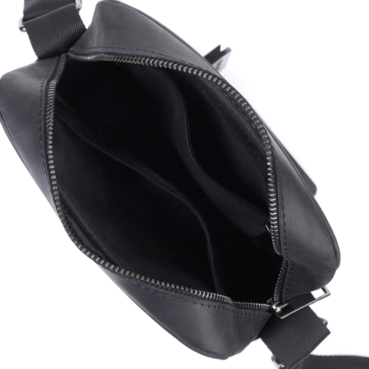 Men's Matte Leather Crossbody Bag SHVIGEL 22848 Black - Genuine Leather Design