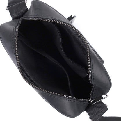 Men's Matte Leather Crossbody Bag SHVIGEL 22848 Black - Genuine Leather Design