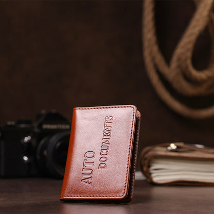 Genuine Leather Driver's License Cover SHVIGEL 16137 Ukraine Natural Leather Black