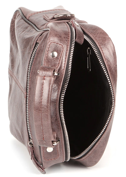 Leather Bag SHVIGEL 00874 Brown Natural Leather Ukrainian Design Quality