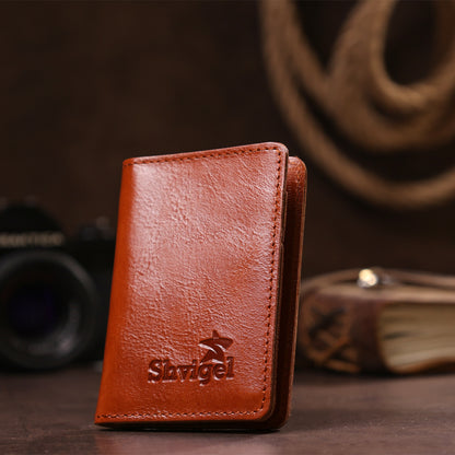 Leather Business Card Holder SHVIGEL 00115 Natural Leather for Business Cards, Ukraine