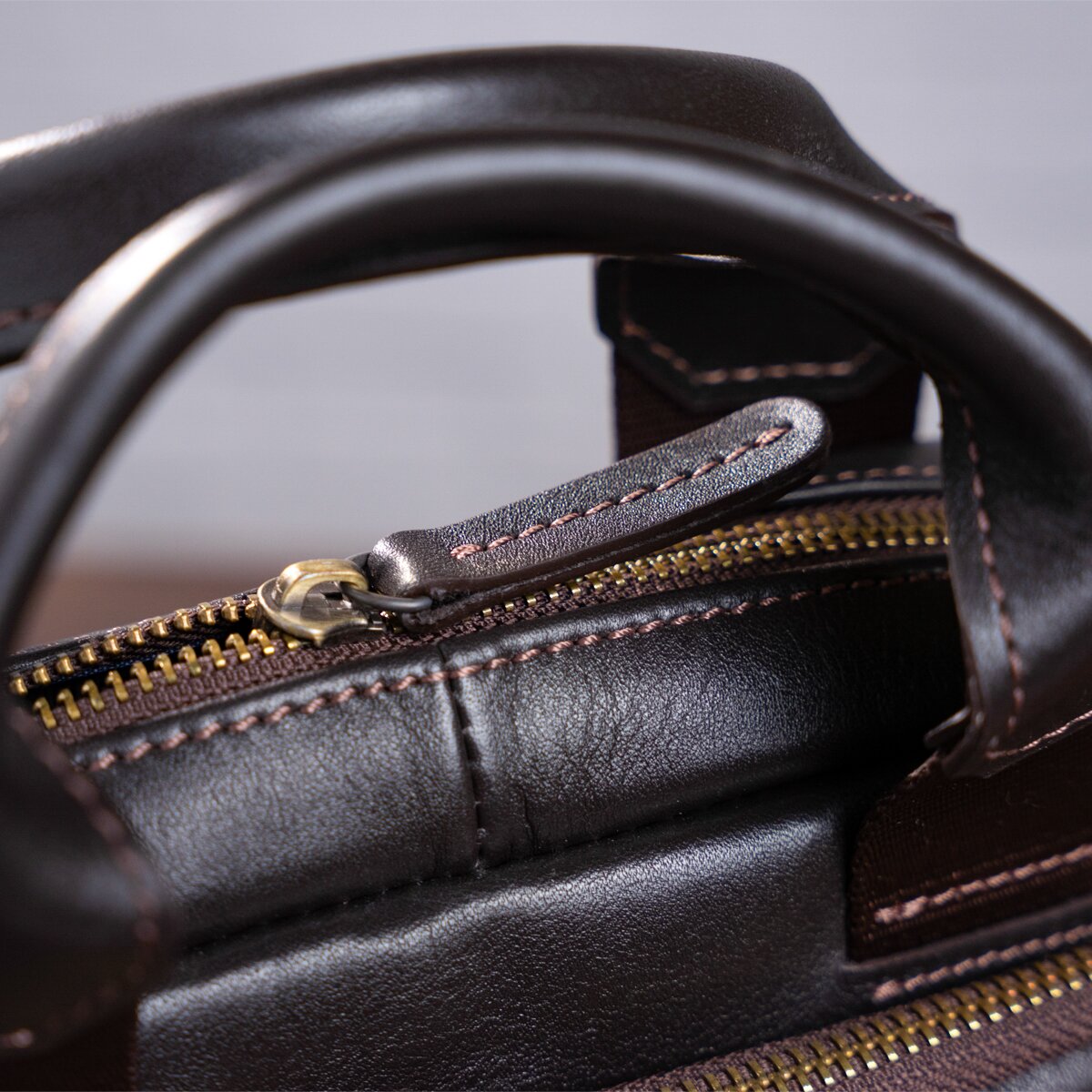 Men's Leather Bag SHVIGEL 11183 Smooth Brown Genuine Leather Ukraine