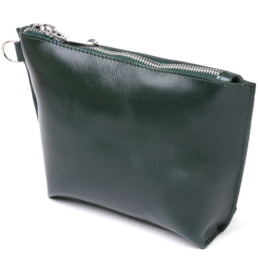 Practical Women's Leather Cosmetic Bag SHVIGEL 16411 Green Genuine Leather