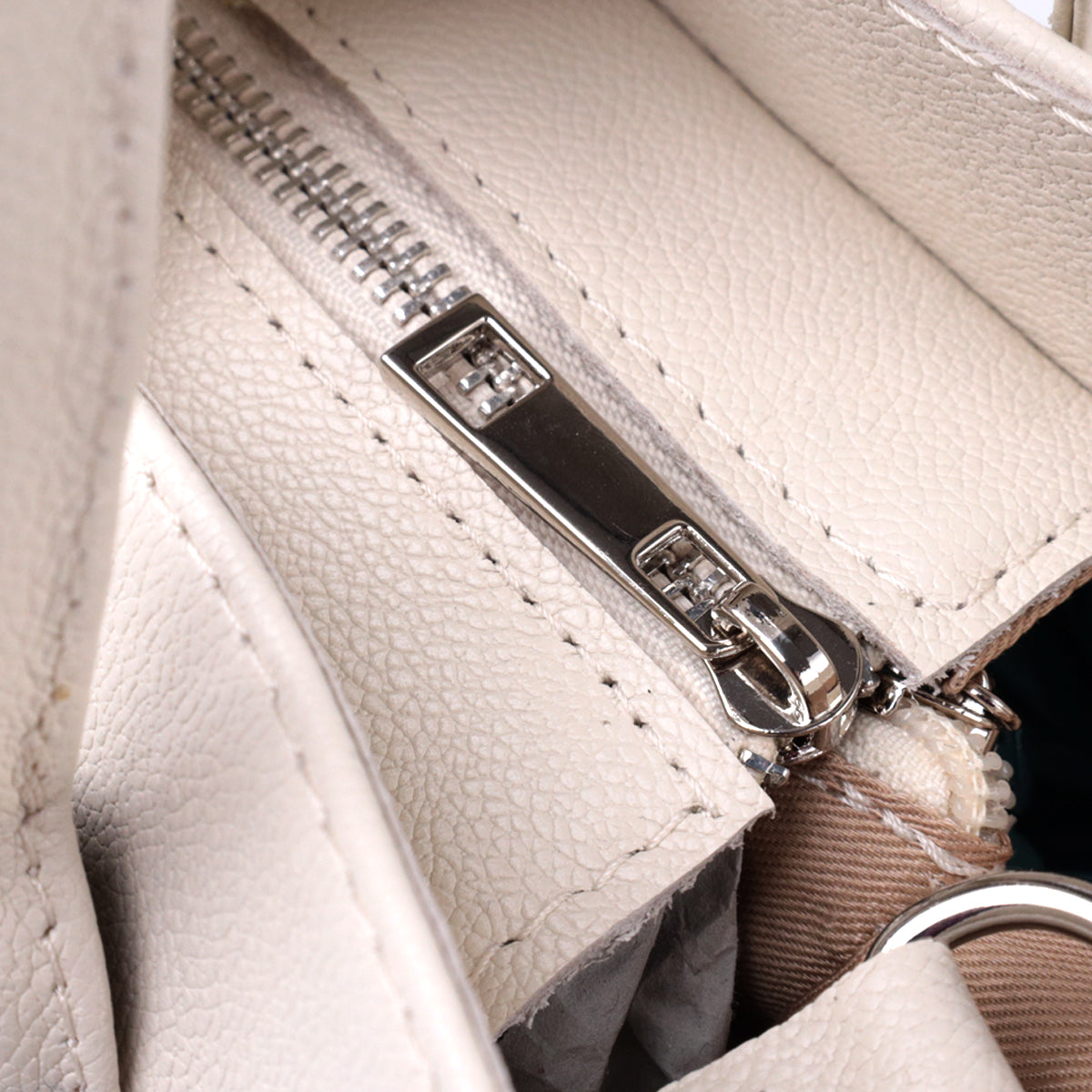 Stylish SHVIGEL Business Women's Leather Bag with Two Handles, Beige, Model 22830