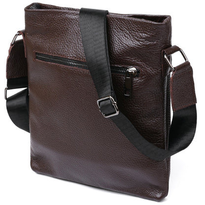 Leather Shoulder Bag SHVIGEL 11601 Brown Natural Leather Stylish Design