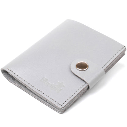 Compact Fashionable Wallet SHVIGEL 16493 Gray Genuine Leather from Ukraine