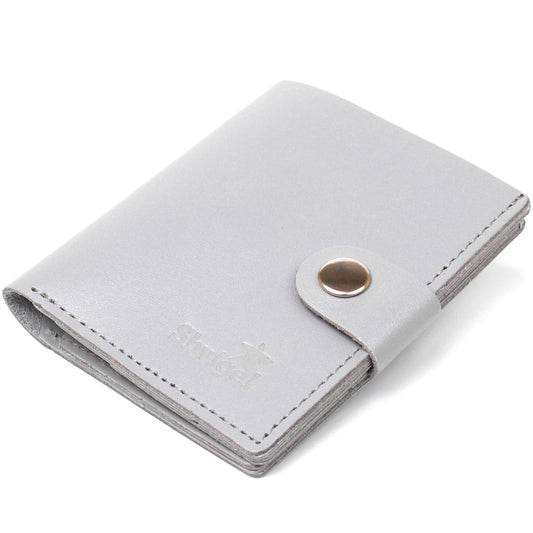 Compact Fashionable Wallet SHVIGEL 16493 Gray Genuine Leather from Ukraine