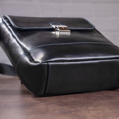 Men's Leather Bag SHVIGEL 11118 Black Genuine Leather Natural Materials