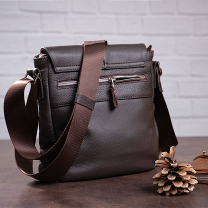 Leather Bag SHVIGEL 00852 Brown | Genuine Leather | Made in Ukraine
