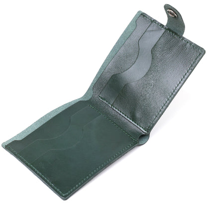 Universal Leather Wallet SHVIGEL 16462 Green Natural Leather Stylish Design