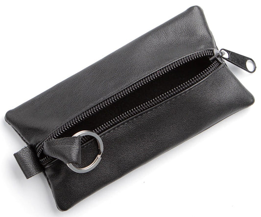 Spacious Leather Key Holder SHVIGEL 15203 Black Made in Ukraine with Natural Leather Material