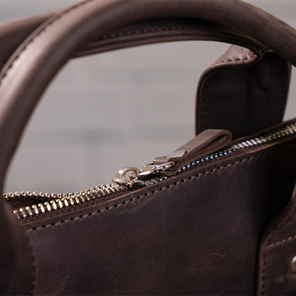 Laptop Bag SHVIGEL 11026 Brown Natural Leather - Ukrainian Craftsmanship