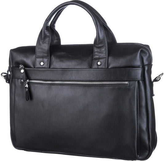 Laptop Bag SHVIGEL 11036 Black Genuine Leather Suitable for Daily Use