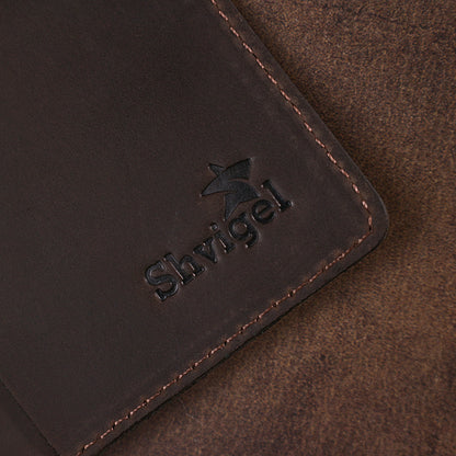 Vintage Matte Leather Travel Case SHVIGEL 16517 Brown Natural Leather Design
