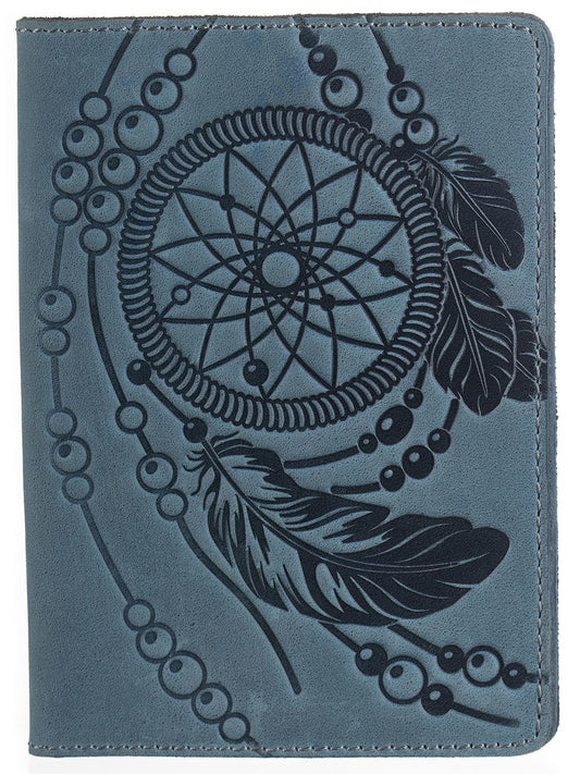 Passport Cover SHVIGEL 13795 Blue Genuine Leather - Ukrainian Craftsmanship