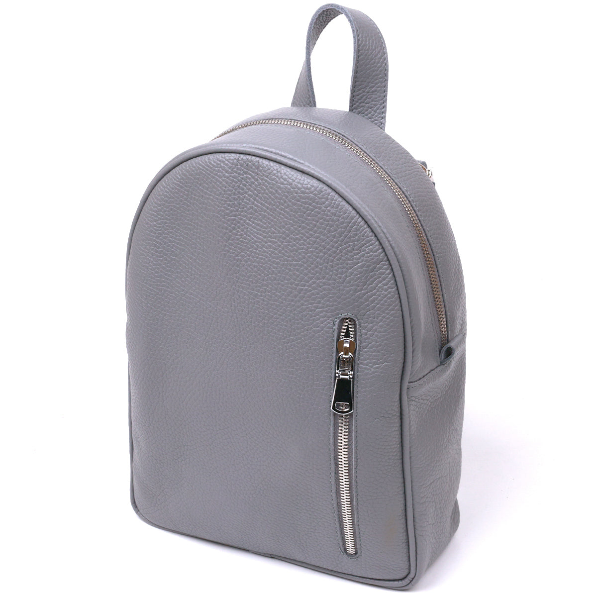 Practical Women's Backpack SHVIGEL 16323 Gray, Natural Leather, Ukrainian Craftsmanship