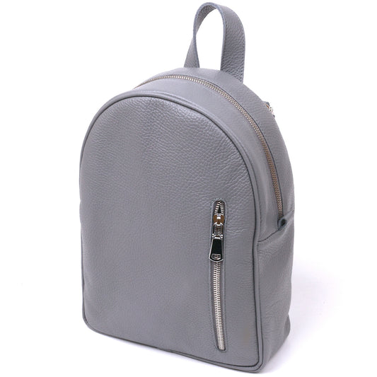 Practical Women's Backpack SHVIGEL 16323 Gray, Natural Leather, Ukrainian Craftsmanship