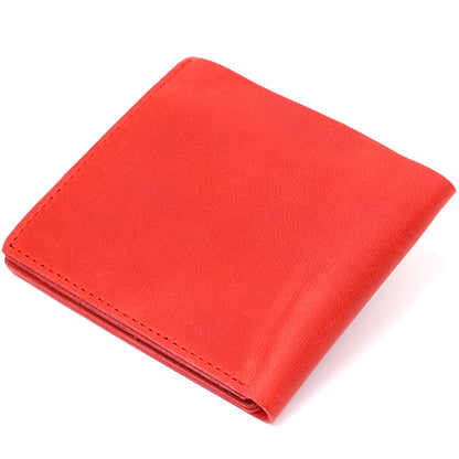 Vintage Red Leather Wallet for Women SHVIGEL 16434 - Made in Ukraine, Genuine Leather