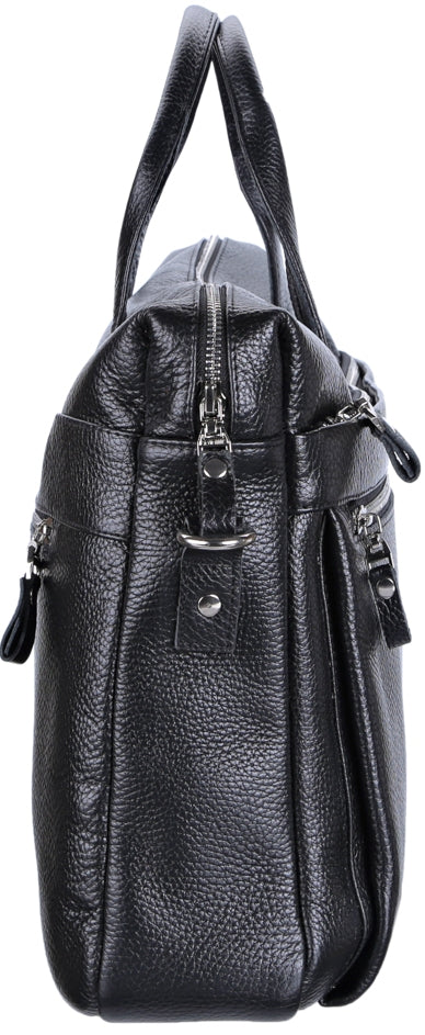 Laptop Bag SHVIGEL 11000 Black Genuine Leather Stylish Design for Professionals