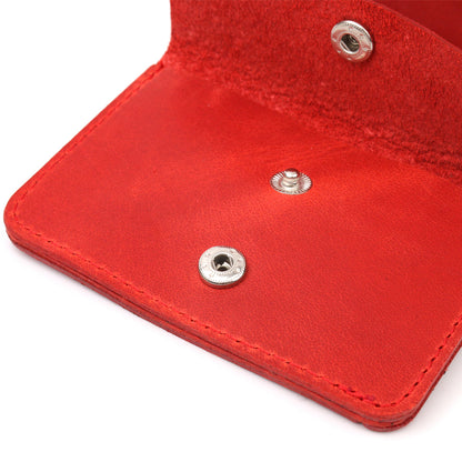 Vintage Leather Wallet for Women by SHVIGEL 16602 Red - Made in Ukraine, Natural Leather