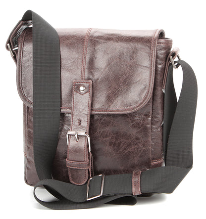 Leather Bag SHVIGEL Model 00855 Brown Genuine Leather Made in Ukraine