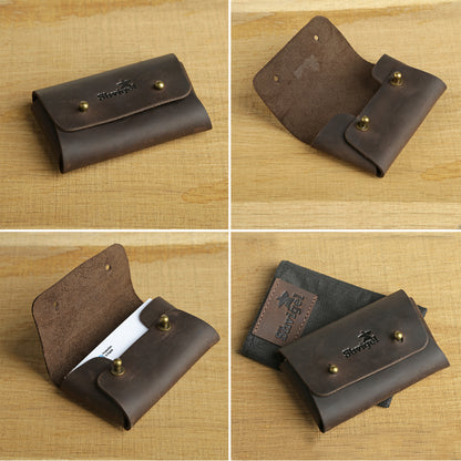 Business Card Holder SHVIGEL 16160 Brown Genuine Leather for Business Cards